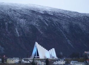 The architecture of the Arctic Cathedral makes it look almost like an iceberg on land.