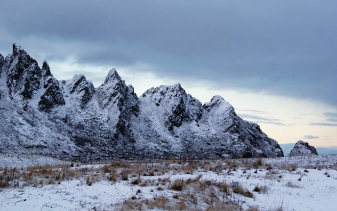 Andoya mountains covered in snow